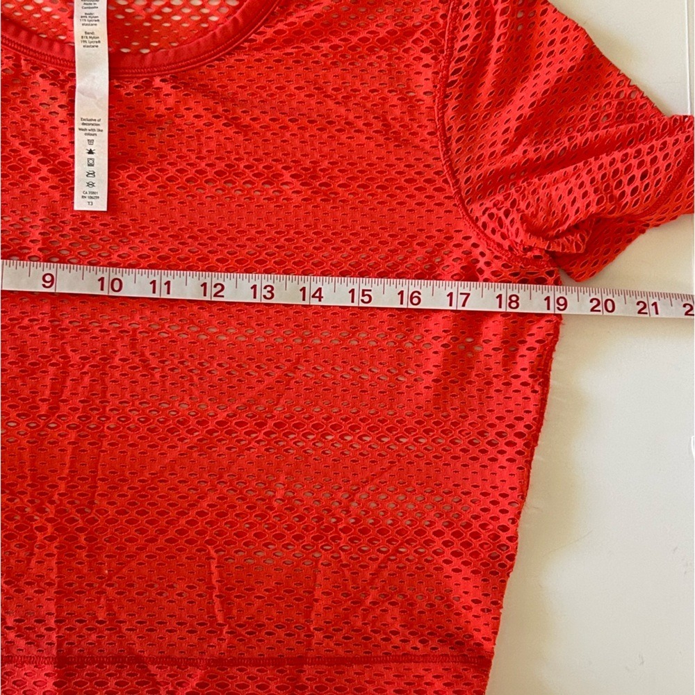 Lululemon Sweat Your Heart Out Short Sleeve Hot Sunset Bright Orange Shirt Top 4 - Picture 6 of 7